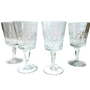 Royal Doulton Ashmont 6.25" Lead Crystal Wine Goblets Set Of 4 Signed Elegant De